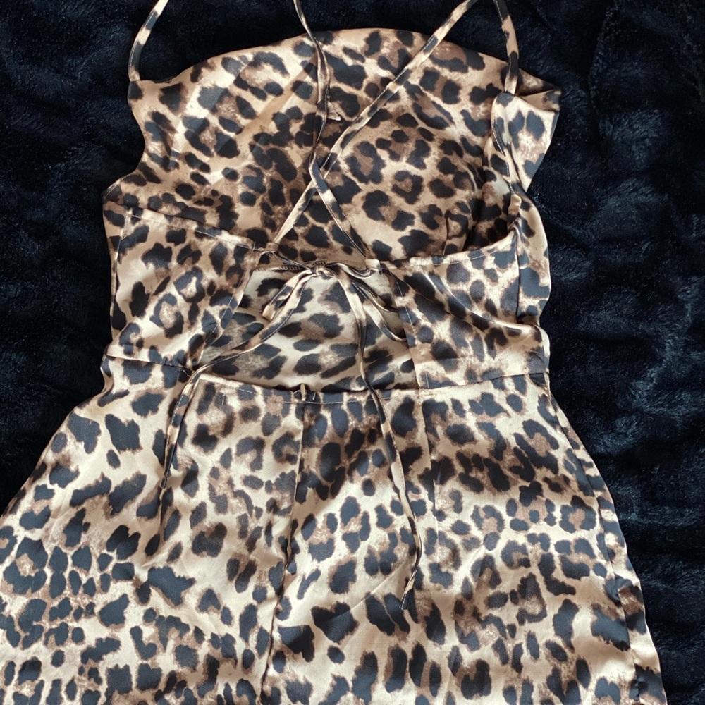 Leopard cowl neck romper